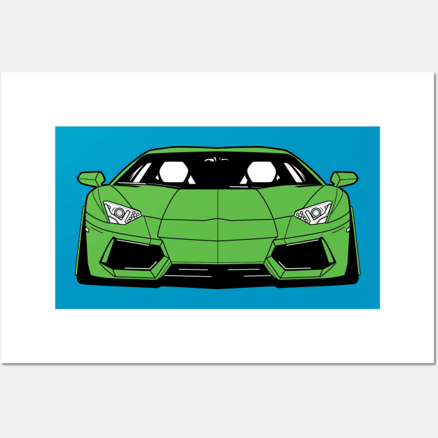 Lime Lambo Wall Art by 4ONE7